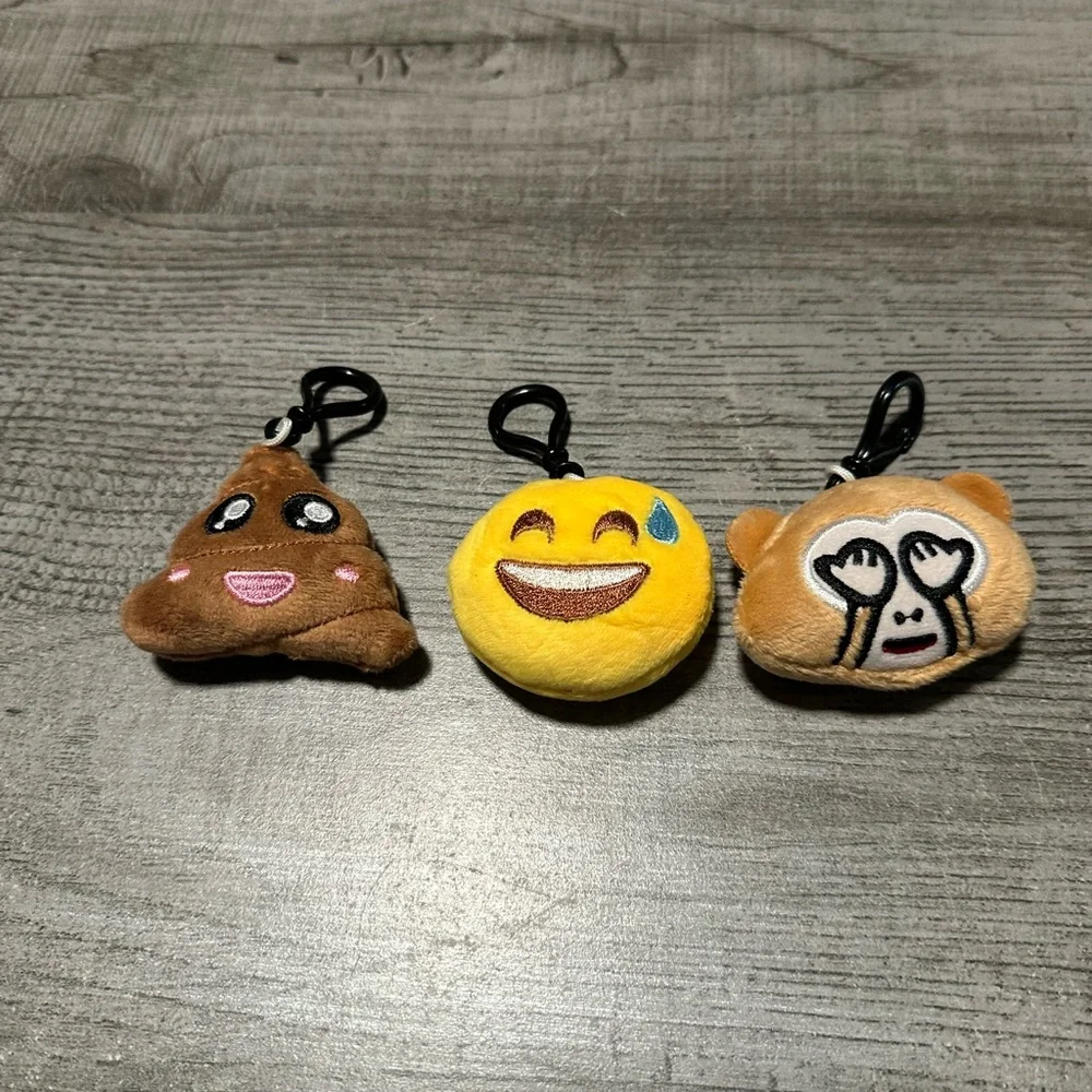 Emoji Keychains Lot of 3 New
